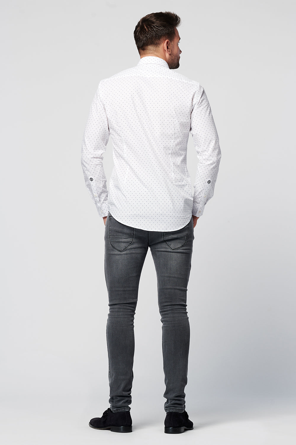 Shirt - Slim Fit - Spotted White (last stock)