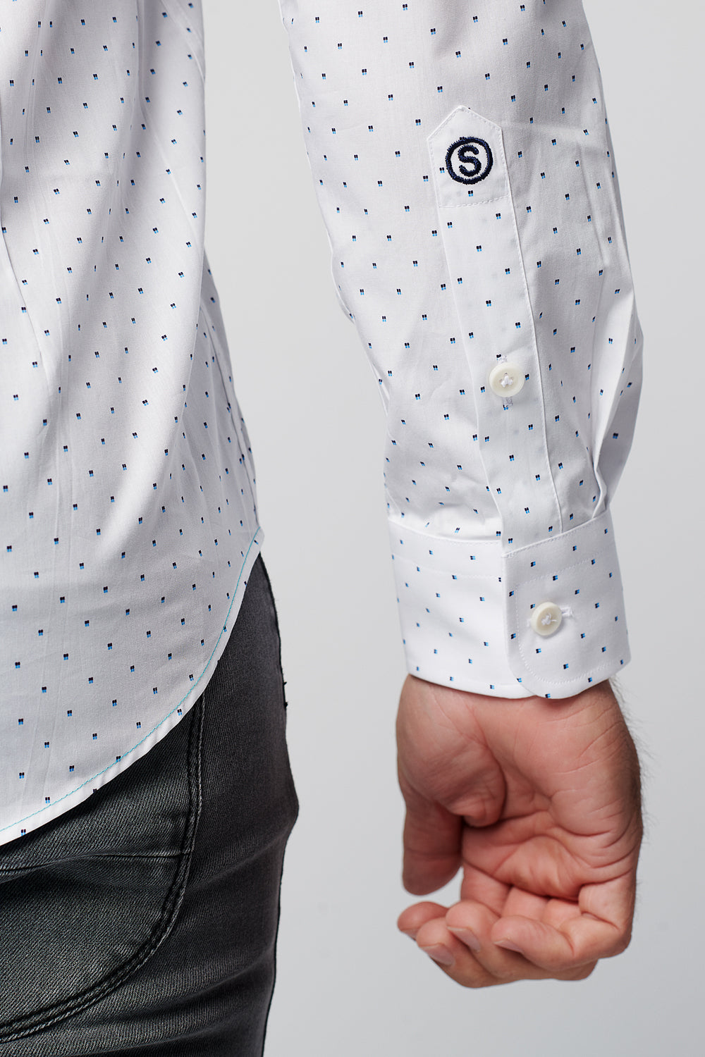 Shirt - Slim Fit - Spotted White (last stock)