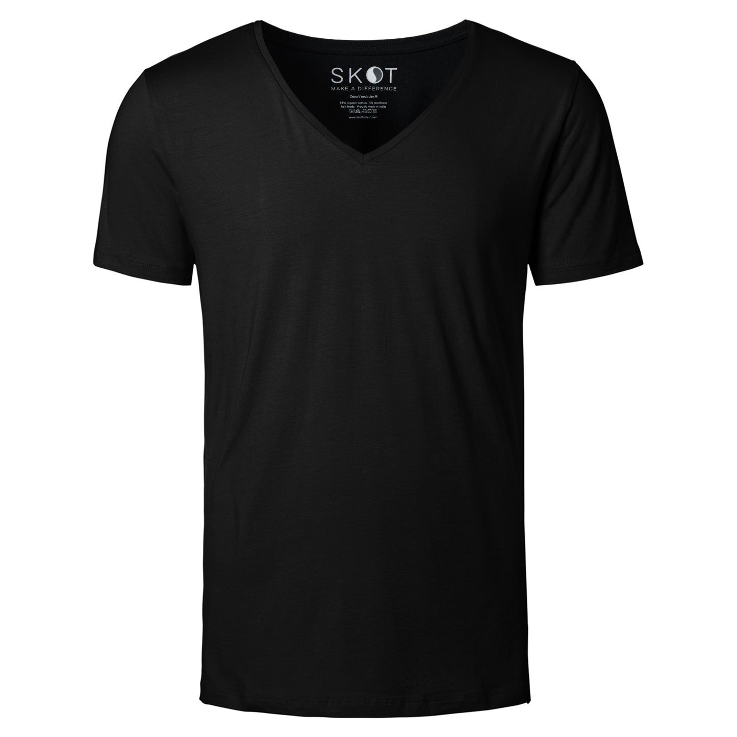 T-shirt Black Deep V-neck Men | 2-pack | Slim Fit