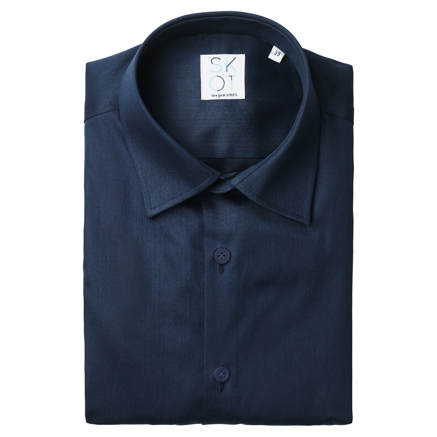 Overhemd - Slim Fit - Navy Satin