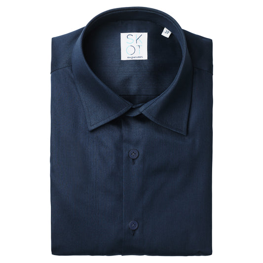 Shirt - Slim Fit - Navy Satin