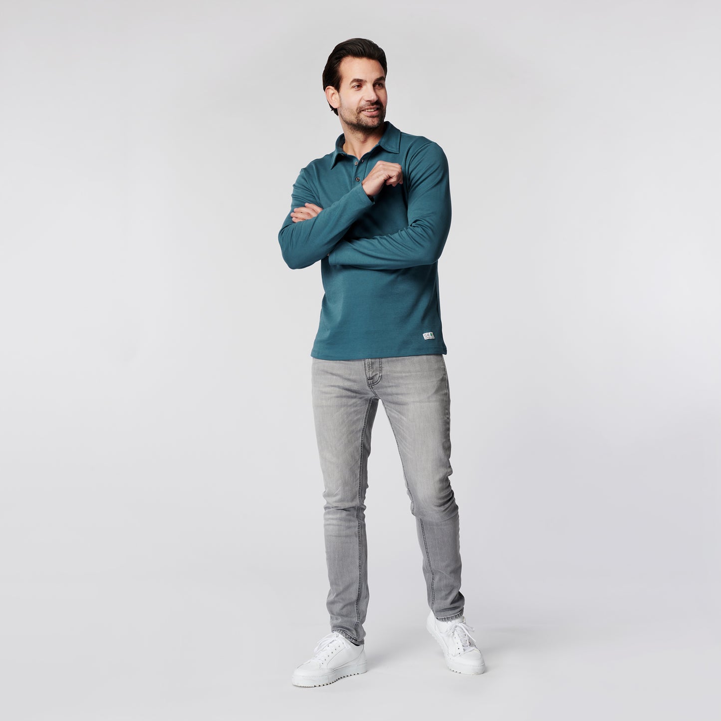 Longsleeve Polo - Sky