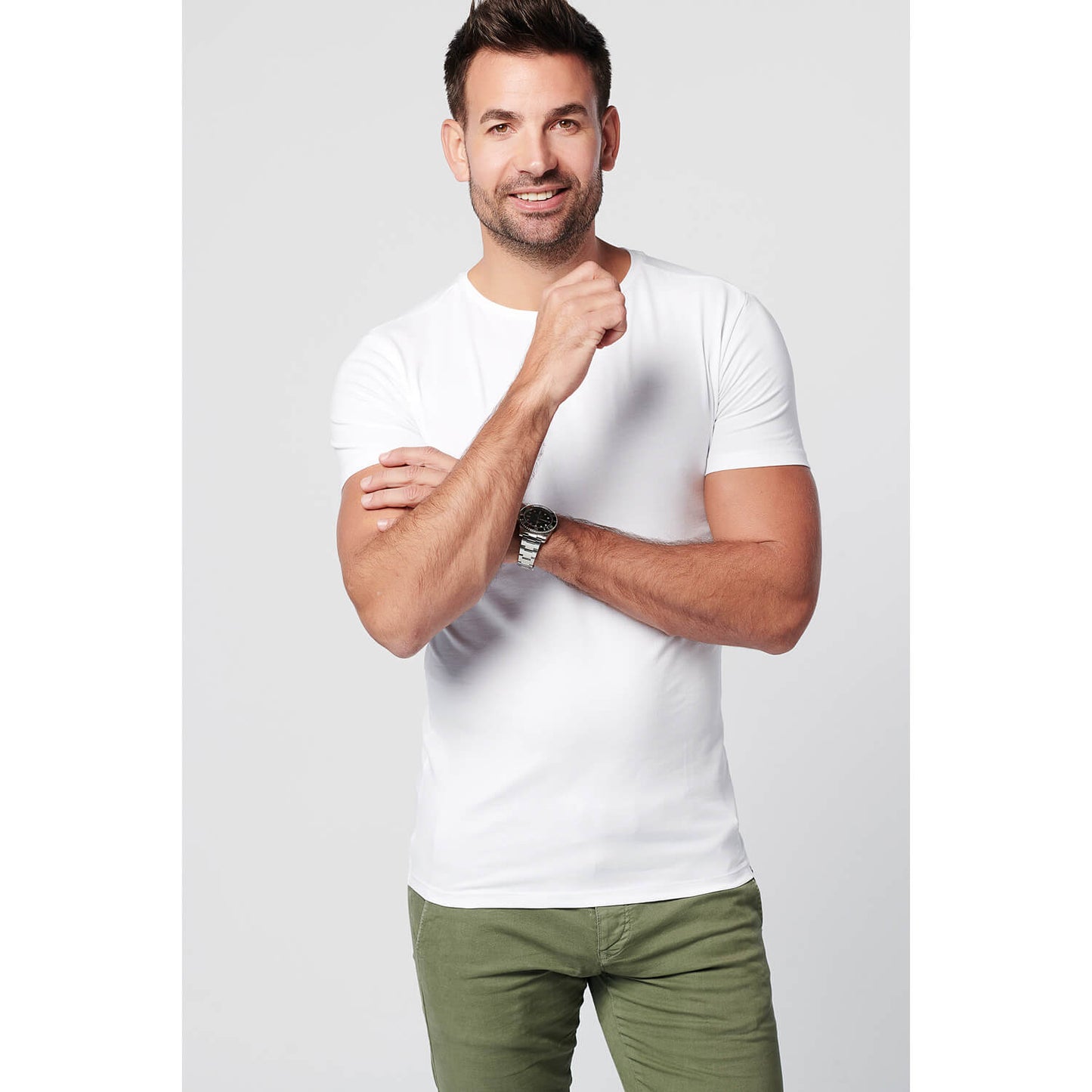T-shirt White Round Neck Men | 2-pack | Slim Fit