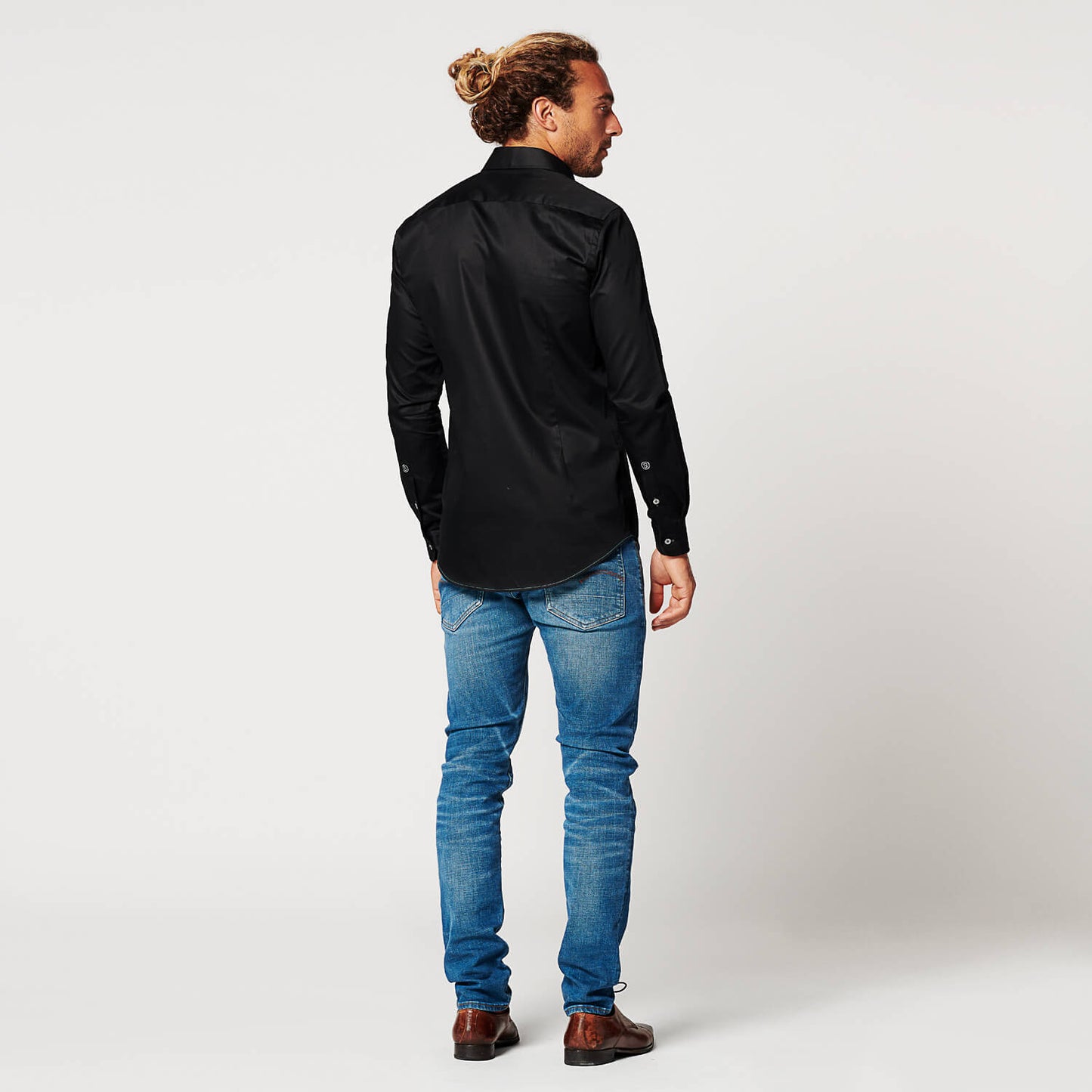 Overhemd - Slim Fit - Circular Black