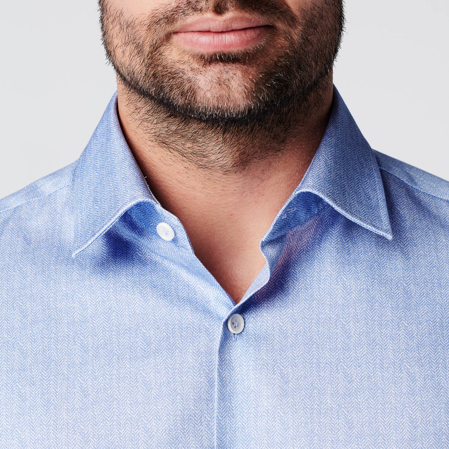 Shirt - Slim Fit - Fishbone Blue
