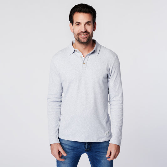 Longsleeve Polo - Grey Melange