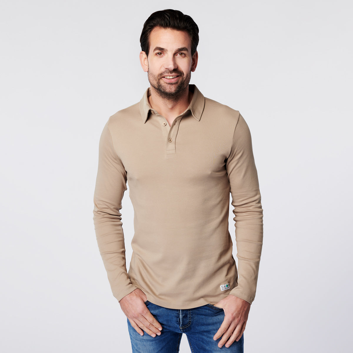 Longsleeve Polo - Sand