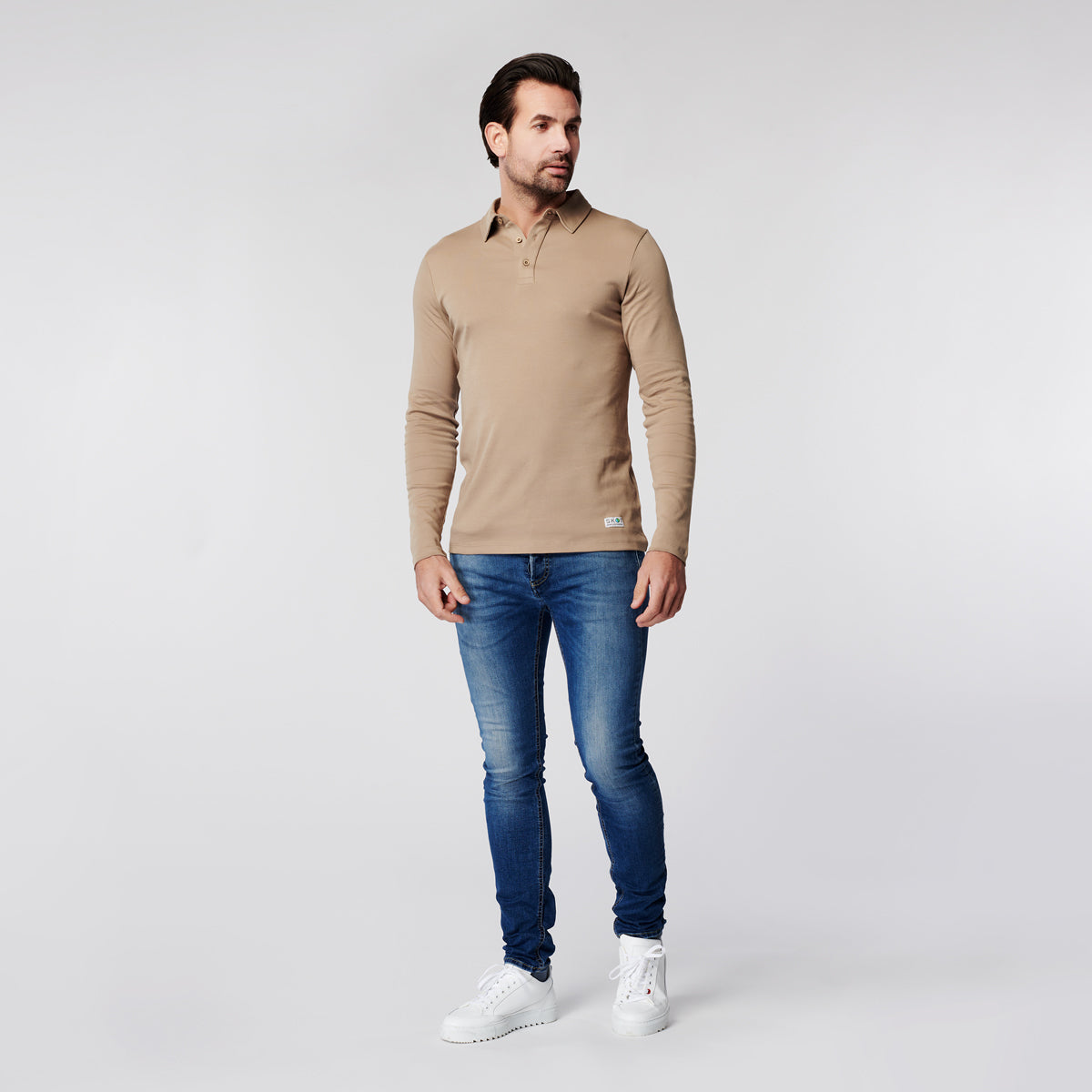 Longsleeve Polo - Sand