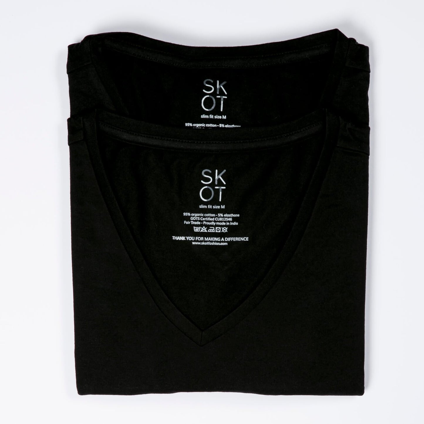 T-shirt Black V-neck Men | 2-pack | Slim Fit