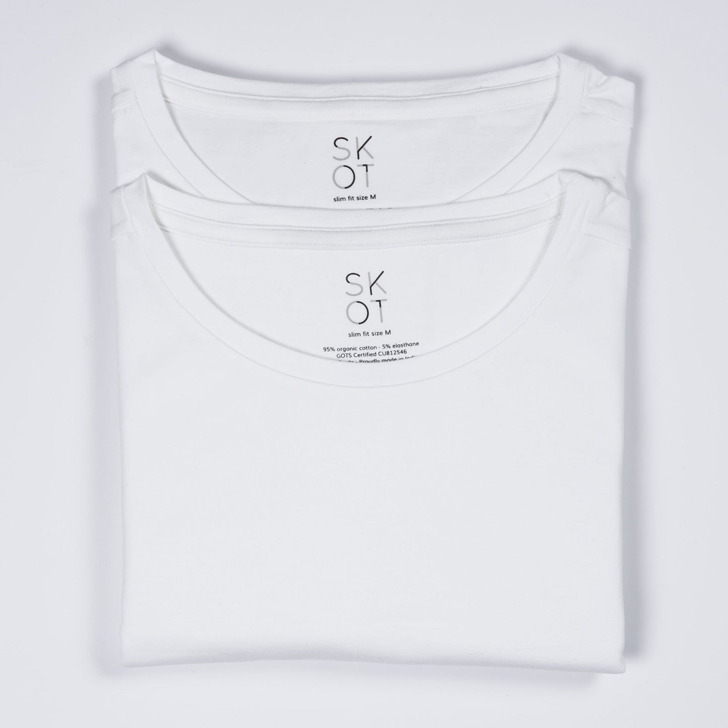 T-shirt White Round Neck Men | 2-pack | Slim Fit