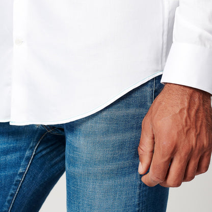 Shirt - Circular White - Regular Fit - Brest Pocket