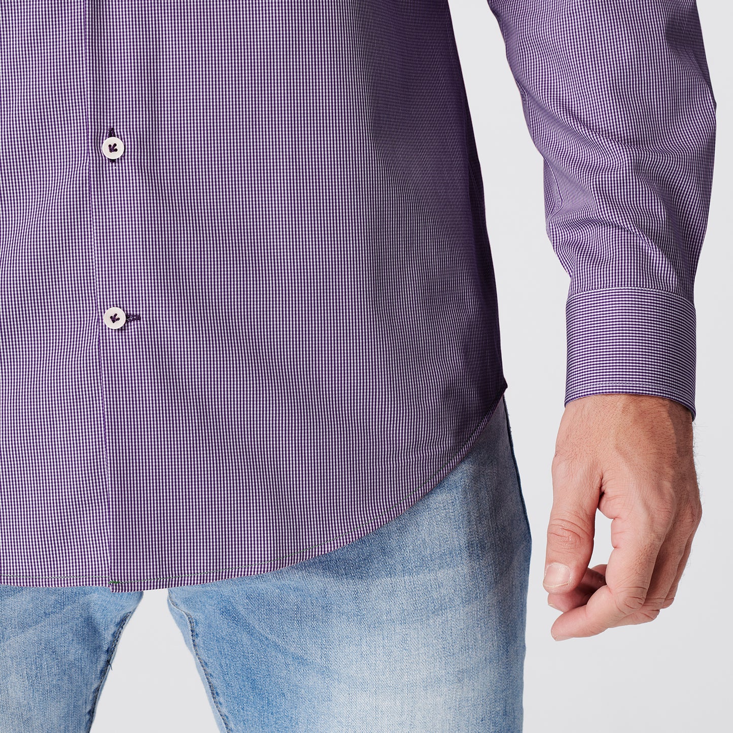 Overhemd - Slim Fit - Checkered Purple