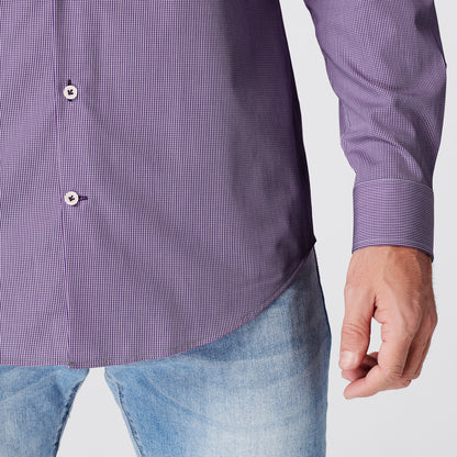 Shirt - Slim Fit - Checkered Purple