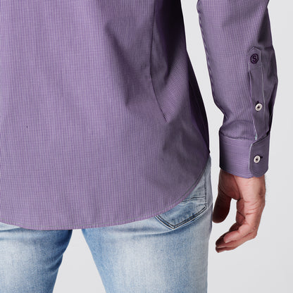 Shirt - Slim Fit - Checkered Purple