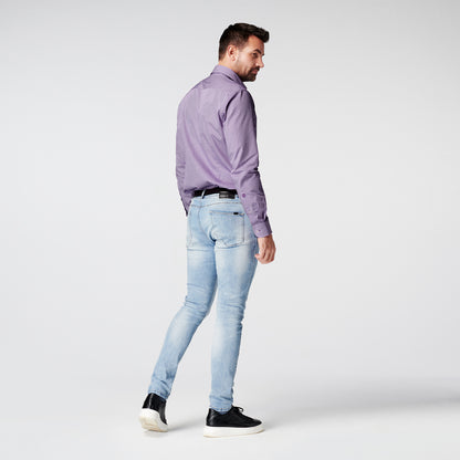 Overhemd - Slim Fit - Checkered Purple