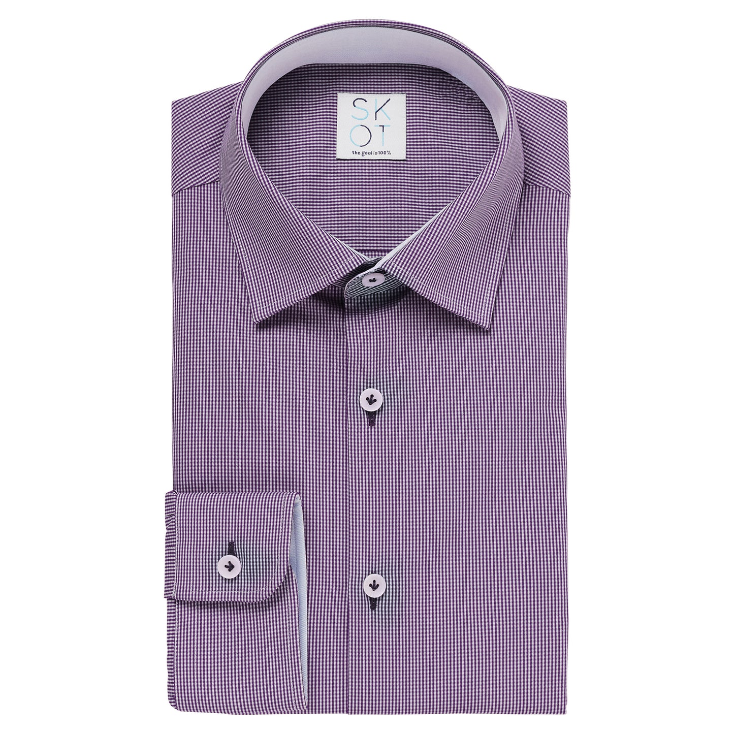 Overhemd - Slim Fit - Checkered Purple