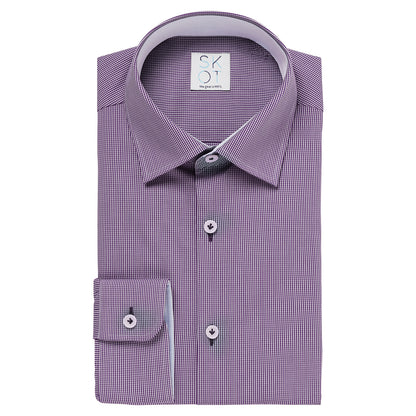 Shirt - Slim Fit - Checkered Purple