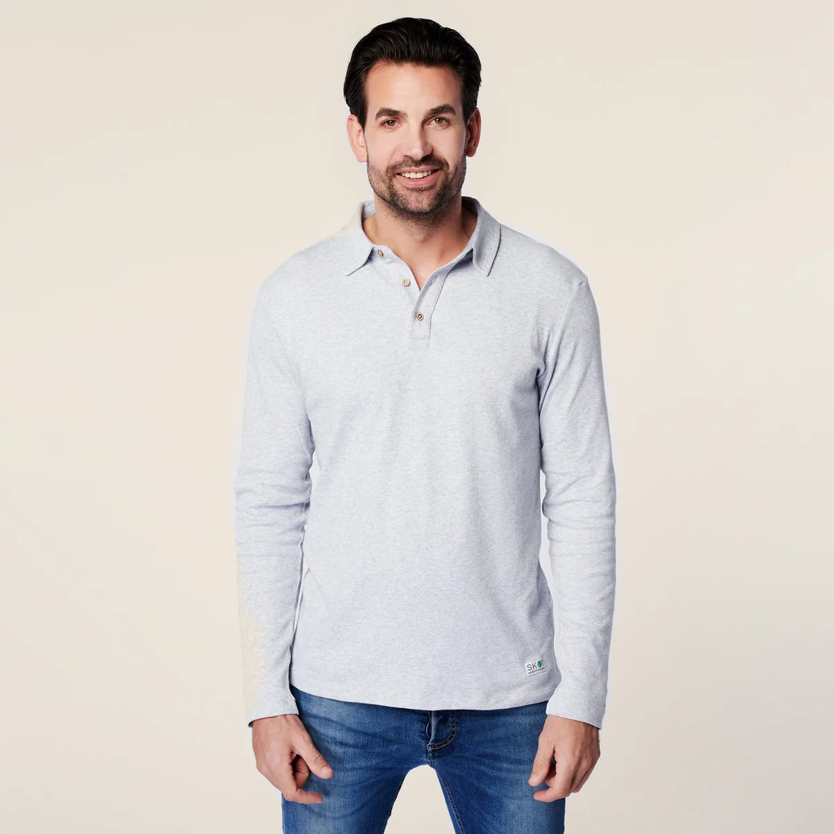 Longsleeve Polo - Grey Melange