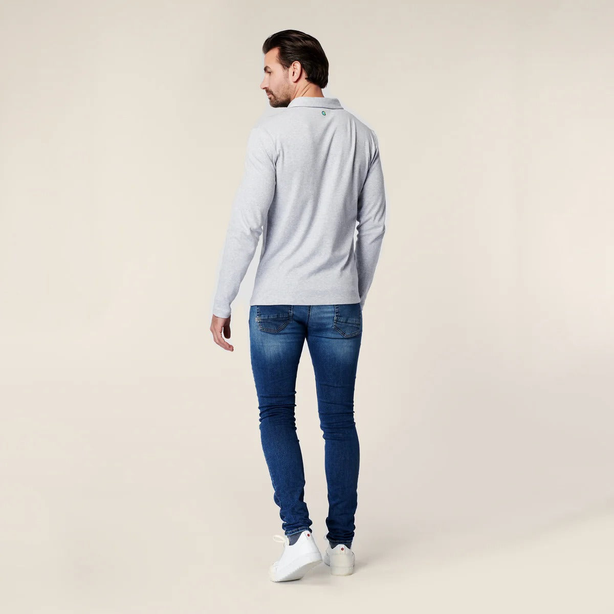 Longsleeve Polo - Grey Melange