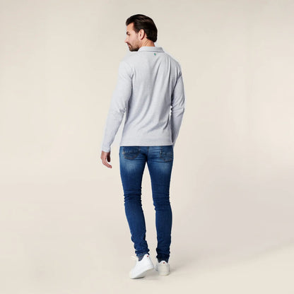 Longsleeve Polo - Grey Melange