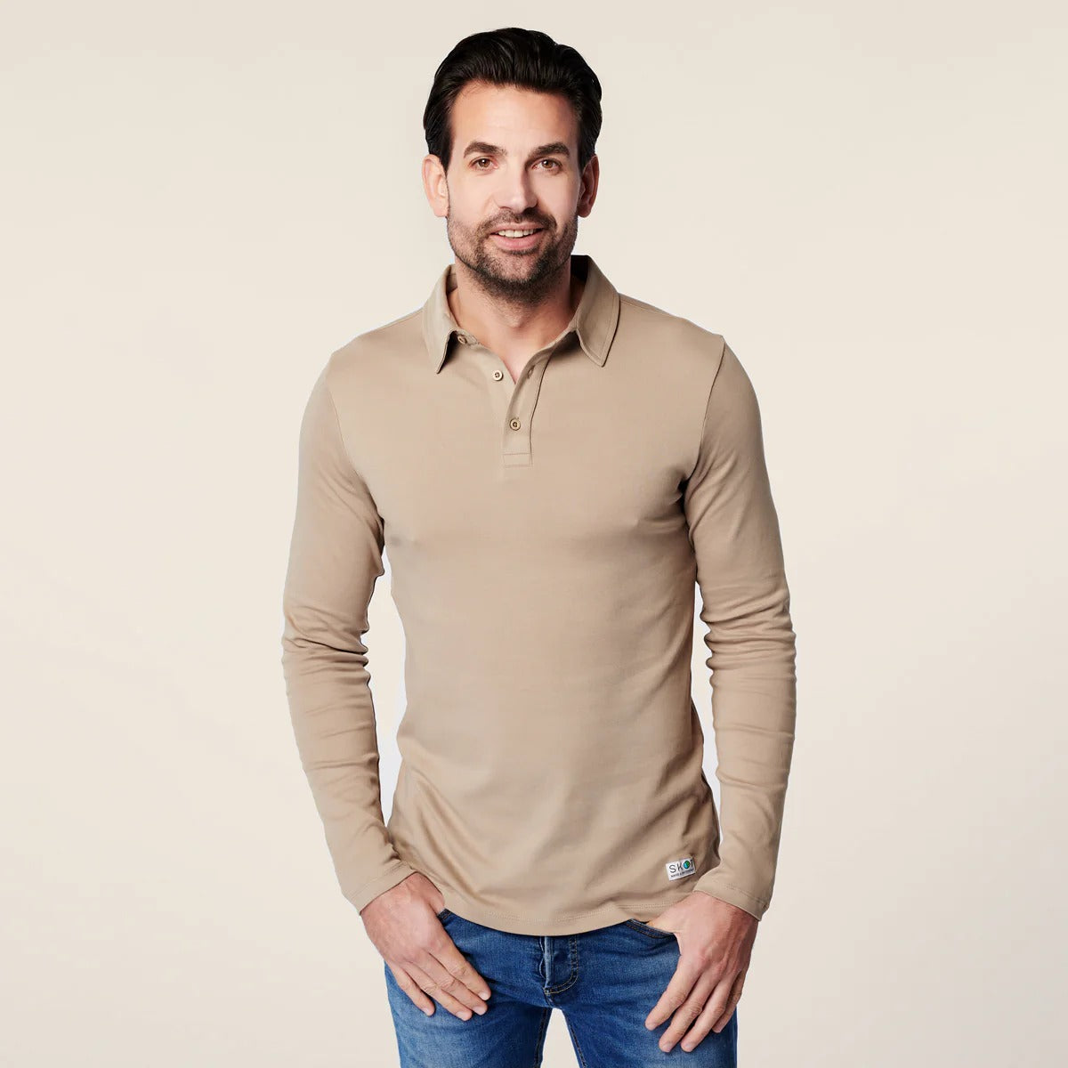 Longsleeve Polo - Sand