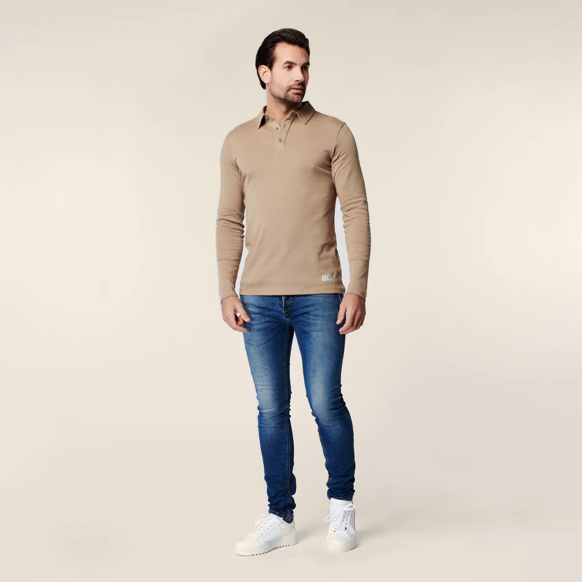Longsleeve Polo - Sand