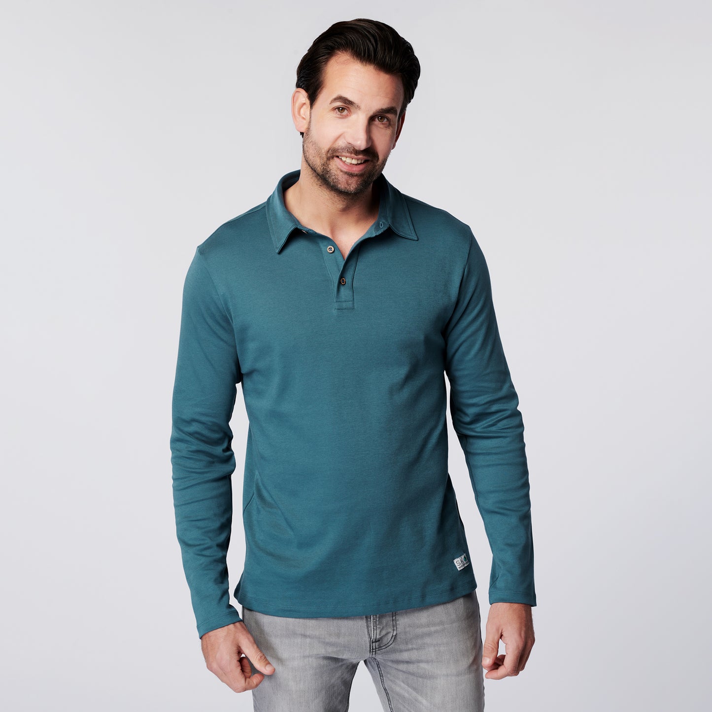 Longsleeve Polo - Sky