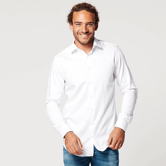 Overhemd - Slim Fit - Mouwlengte 7 - Circular White
