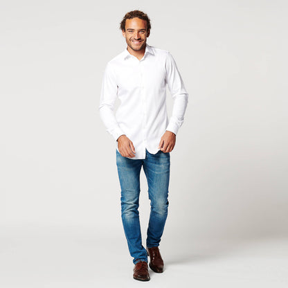 Overhemd - Slim Fit - Mouwlengte 7 - Circular White