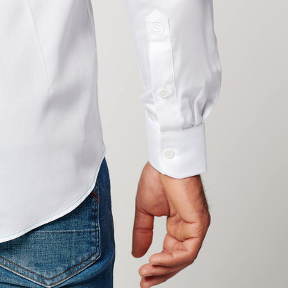 Overhemd - Slim Fit - Mouwlengte 7 - Circular White
