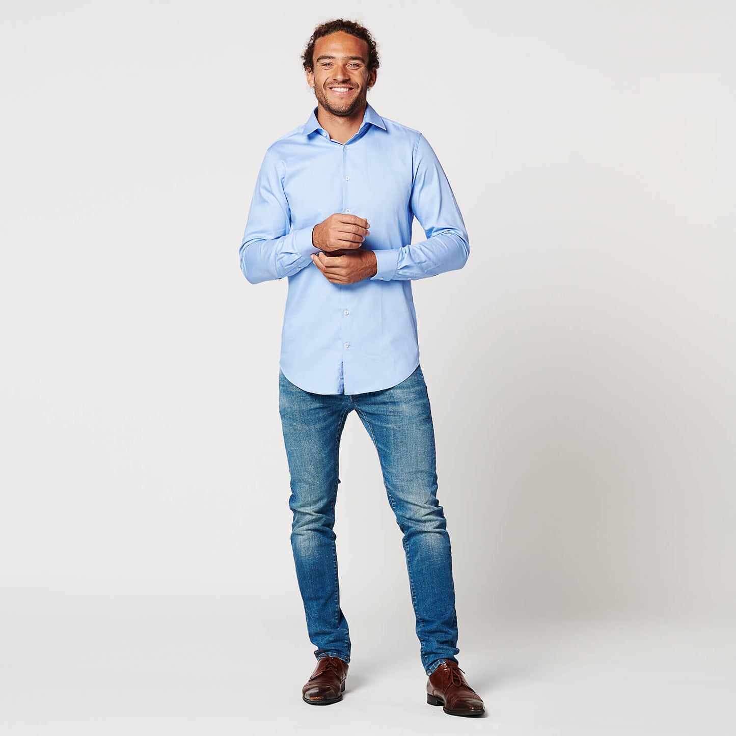 Overhemd - Slim Fit - Circular Blue