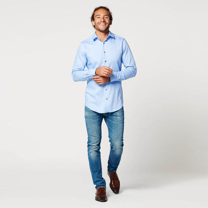 Overhemd - Slim Fit - Circular Blue Contrast - (Laatste voorraad)