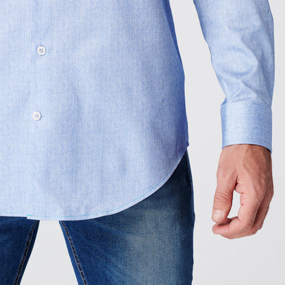 Shirt - Slim Fit - Fishbone Blue