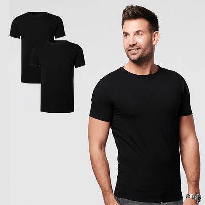 T-shirt - Ronde Hals 2-pack - Zwart