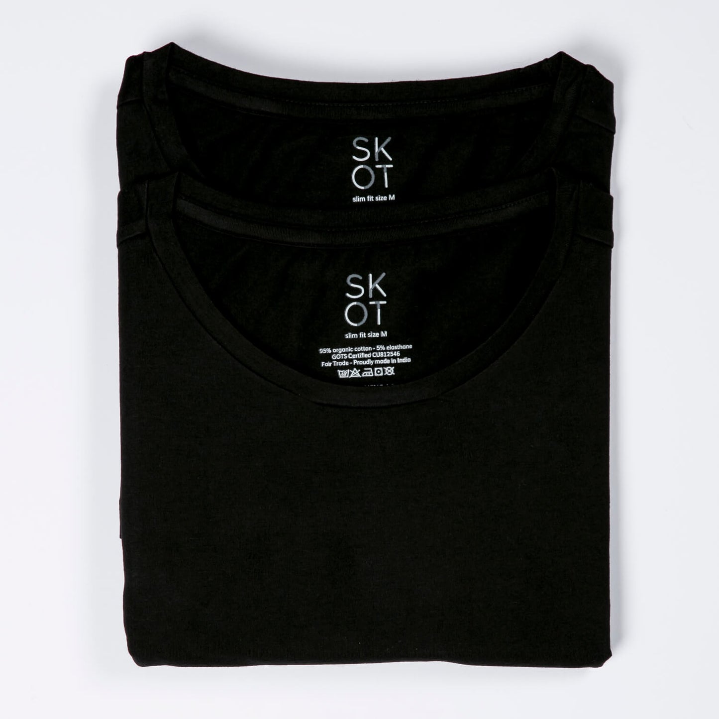 T-shirt Black Round Neck Men | 2-pack | Slim Fit