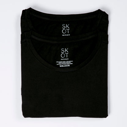 T-shirt Black Round Neck Men | 2-pack | Slim Fit