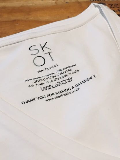 T-Shirt White V-neck Men | 2-pack | Slim Fit