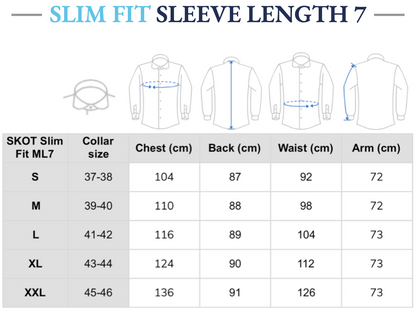 Shirt - Slim Fit Sleeve Lenght 7 - Circular Blue