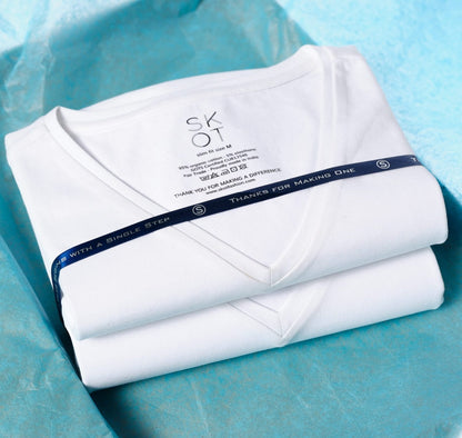 T-Shirt White V-neck Men | 2-pack | Slim Fit